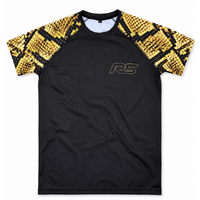 Rash Guard Short Sleeve Black Snake Print