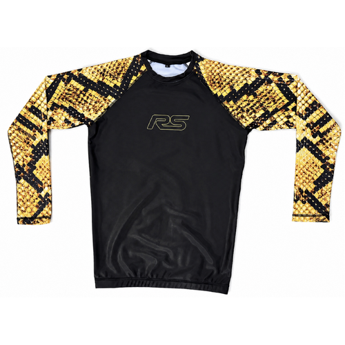 Rash Guard Long Sleeve Black Snake Print SIZE: 4XL